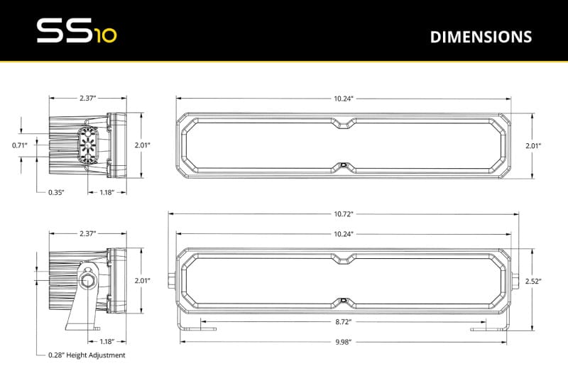 Diode Dynamics SS10 Sport Yellow Driving Standard ABL (one) thumbnail 7