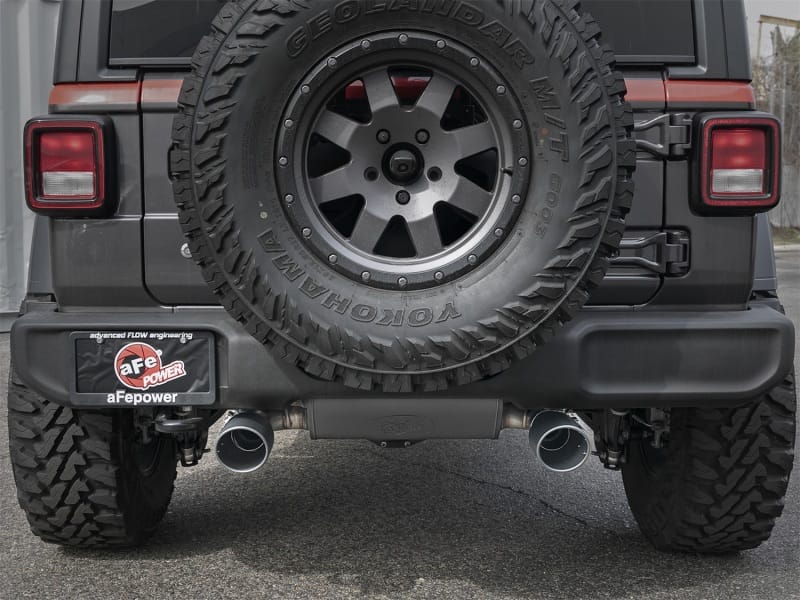 aFe Rebel Series 2.5in 409 SS Axle-Back Exhaust w/ Black Tips 2018+ Jeep Wrangler (JL) V6 3.6L thumbnail 3