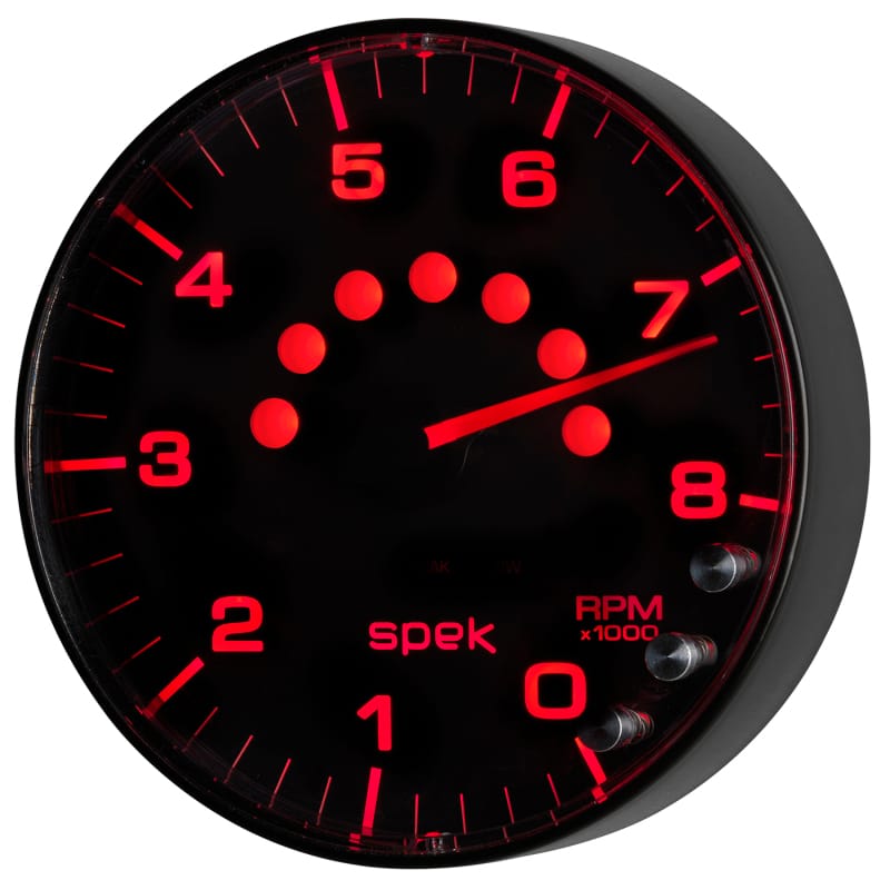 Autometer Spek-Pro Gauge Tachometer 5in 8K Rpm W/Shift Light & Peak Mem Black/Black - P238328 thumbnail 8