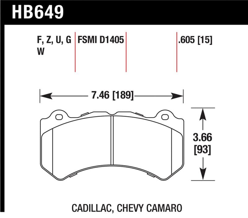 Hawk 08-12 Cadillac CTS-V / 12 Jeep Grand Cherokee (WK2) SRT8 DTC-70 Front Race Brake Pads