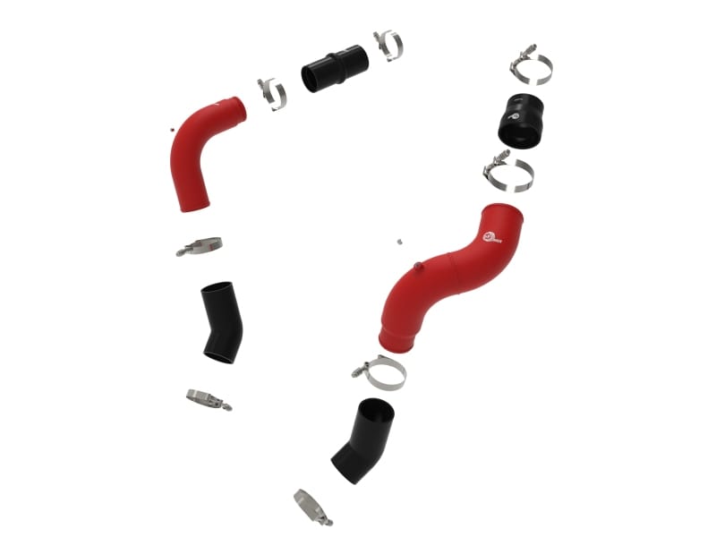 aFe BladeRunner 3in & 3-1/2in AL Hot and Cold Charge Pipe Kit Red RAM Diesel Trucks 25-26 L6-6.7L thumbnail 2