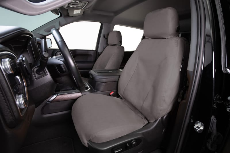 Covercraft 18-22 Dodge Ram ProMaster Polycotton SeatSaver Custom Front Row Seat Covers-Misty Grey