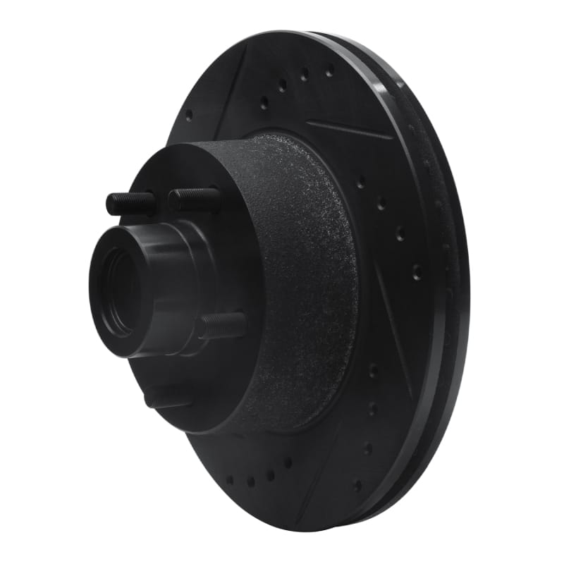 R1 73-89 Chrysler Imperial Front Left Drilled & Slotted Black Brake Rotor thumbnail 2