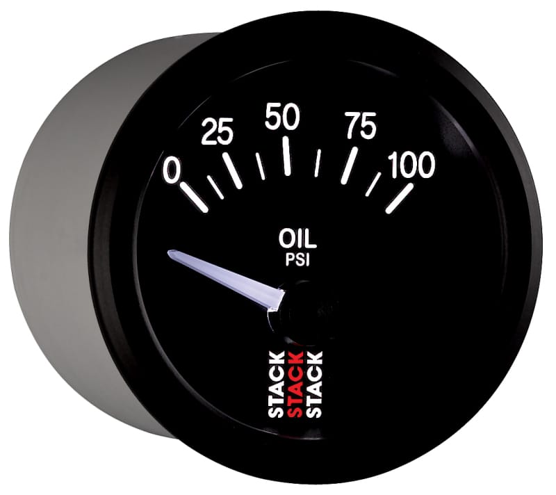 Autometer Stack Instruments 52mm 0-100 PSI 1/8in NPTF Electronic Oil Pressure Gauge - Black thumbnail 6