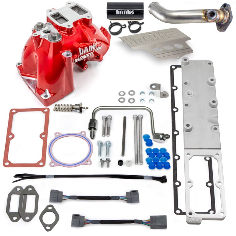 Banks Power 13-18 Dodge RAM 6.7L Monster-Ram Intake System W/Fuel Line-Chassis Cab Red thumbnail 4