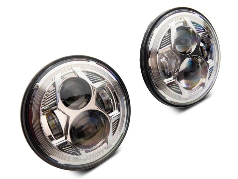 Raxiom 07-18 Jeep Wrangler JK 7-In LED Headlights- Chrome Housing (Clear Lens) thumbnail 2