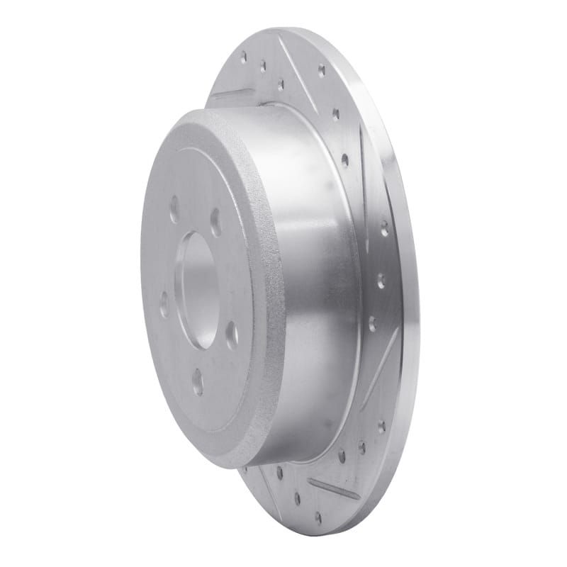 R1 07-12 Dodge Nitro Rear Right Drilled & Slotted Silver Brake Rotor thumbnail 2