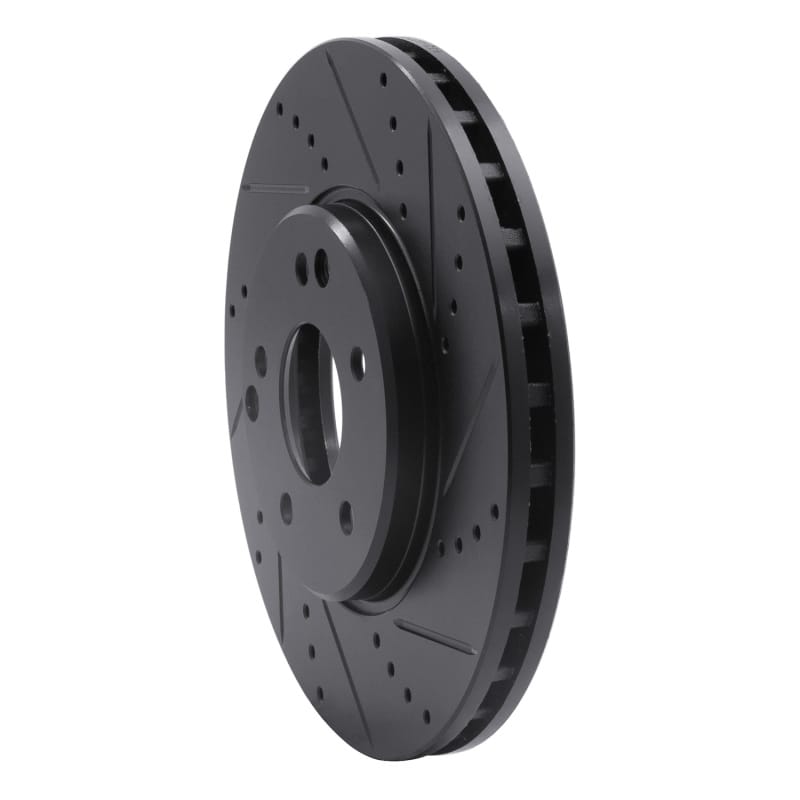 R1 96-11 Chrysler Crossfire Front Right Drilled & Slotted Black Brake Rotor