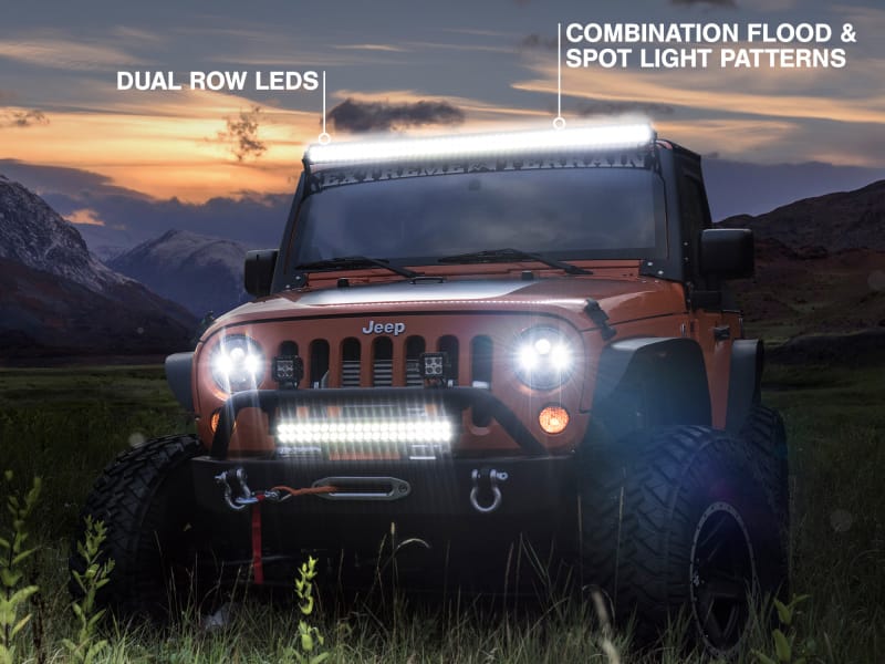 Raxiom 07-18 Jeep Wrangler JK 50-Inch Straight Dual Row LED Light Bar Flood/Spot Combo Beam thumbnail 3