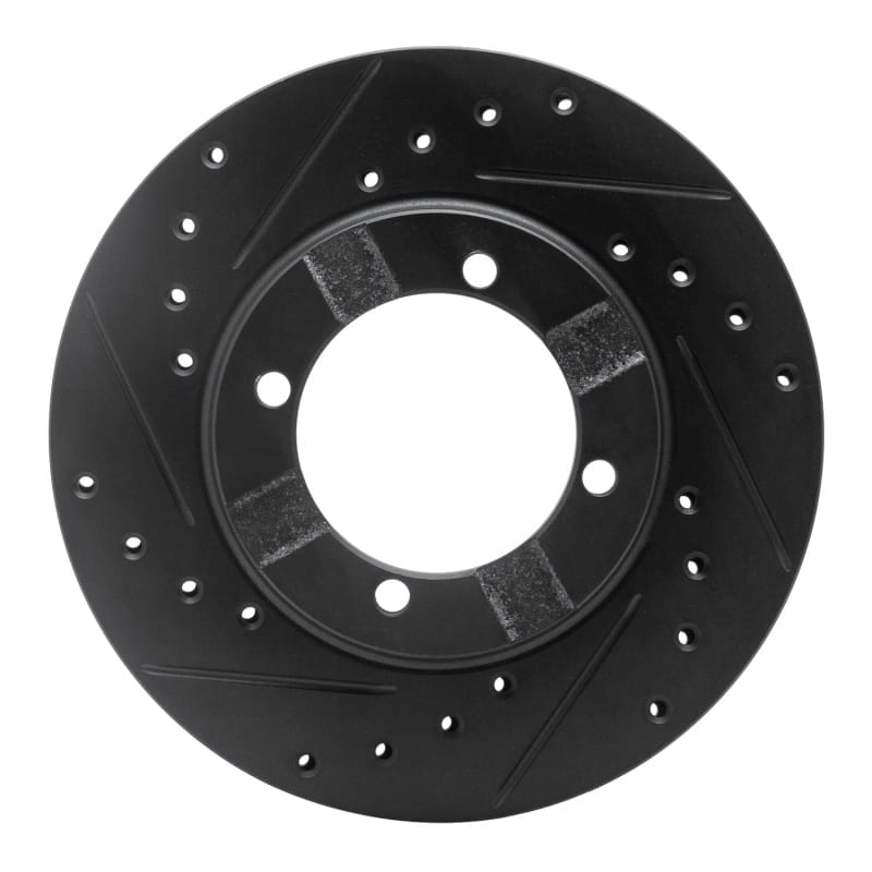R1 83-91 Dodge COLT Front Left Drilled & Slotted Black Brake Rotor