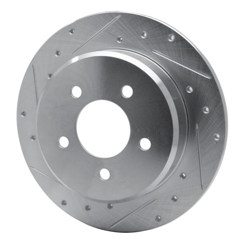 R1 97-07 Chrysler Town & Country Rear Left Drilled & Slotted Silver Brake Rotor thumbnail 2