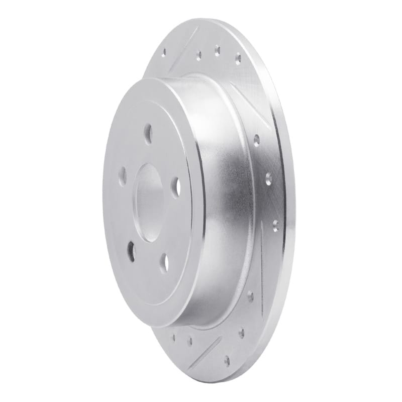 R1 95-07 Chrysler SEBRING Rear Left Drilled & Slotted Silver Brake Rotor