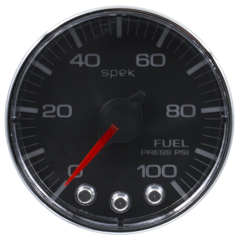 Autometer Spek-Pro Gauge Fuel Press 2 1/16in 100psi Stepper Motor W/Peak & Warn Blk/Chrm - P314318 thumbnail 2