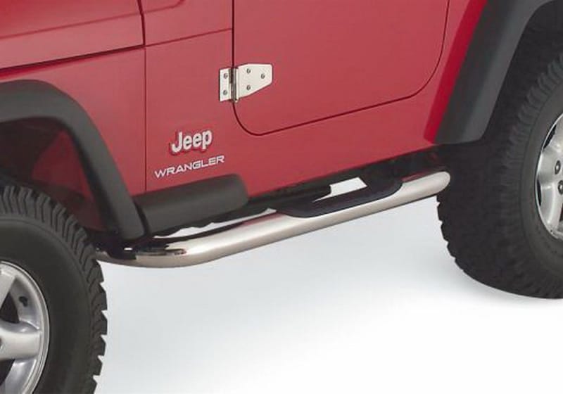 Rampage 1987-1995 Jeep Wrangler(YJ) 3 Inch Round Nerf Bar - Polished thumbnail 2