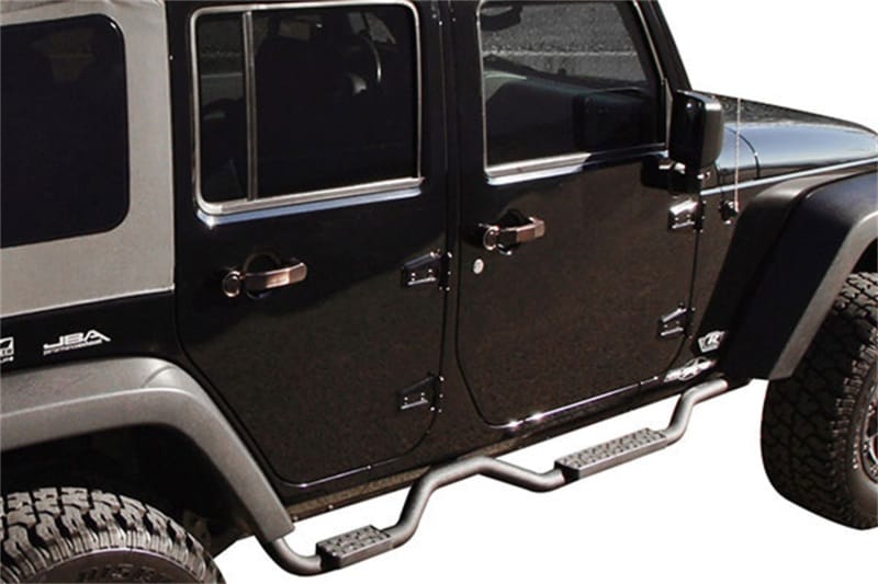 Rampage 2007-2018 Jeep Wrangler(JK) Unlimited Side Bar Drop Step Slimline - Black thumbnail 2