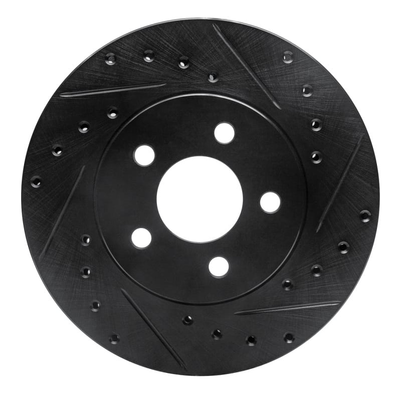 R1 84-95 Chrysler Town & Country Front Right Drilled & Slotted Black Brake Rotor