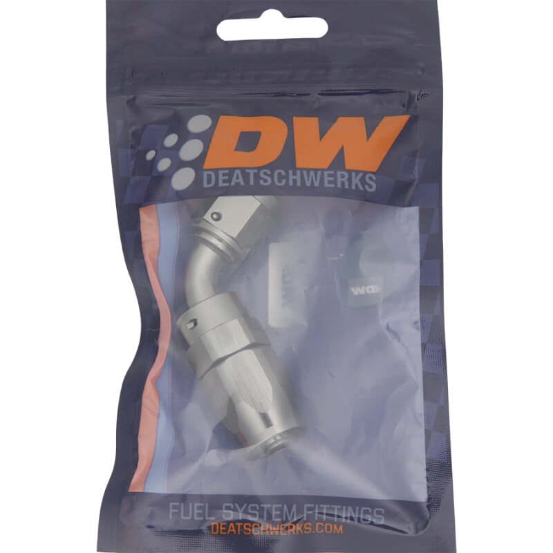 DeatschWerks 6AN Female Flare Swivel 60-Degree Hose End CPE Anodized DW Titanium thumbnail 2