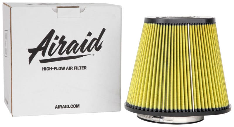 Airaid Universal Air Filter - Cone 6in Flange x 10-3/4x7-3/4in B x 7x4in T x 9in H - Synthaflow