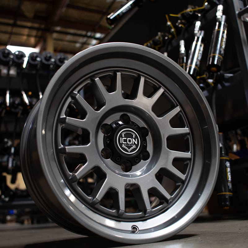 ICON Anza 17x8.5 5x5 -6mm Offset 4.5in BS 71.5mm Hub Bore Gun Metal Wheel thumbnail 3