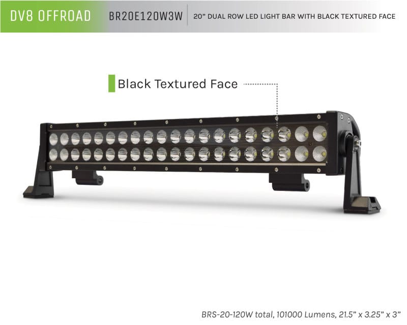DV8 Offroad BRS Pro Series 20in Light Bar 120W Flood/Spot 3W LED - Black thumbnail 5