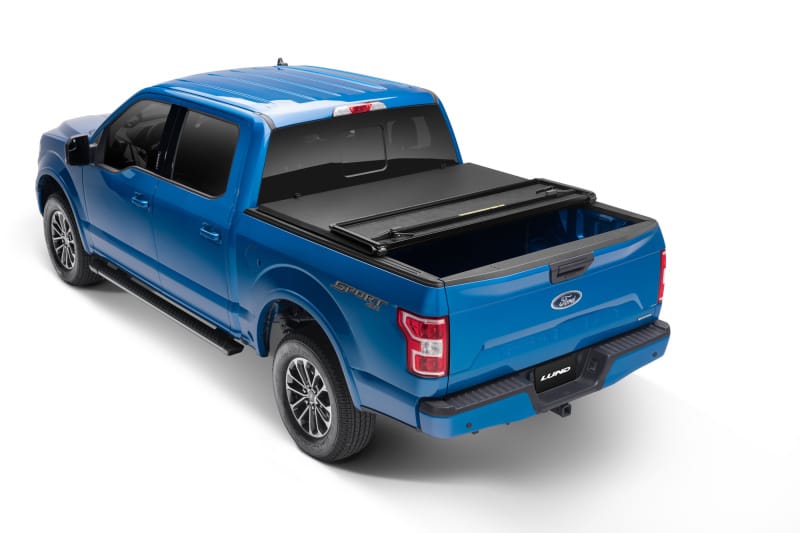 Lund 02-17 Dodge Ram 1500 Fleetside (8ft. Bed) Hard Fold Tonneau Cover - Black thumbnail 3