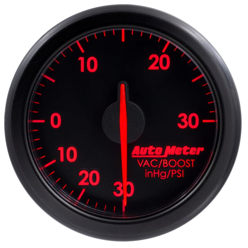 Autometer Airdrive 2-1/6in Boost/Vac Gauge 30in HG/30 PSI - Black thumbnail 4