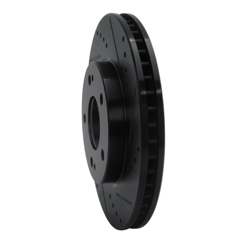 R1 00-24 Chrysler SEBRING Front Right Drilled & Slotted Black Brake Rotor thumbnail 2