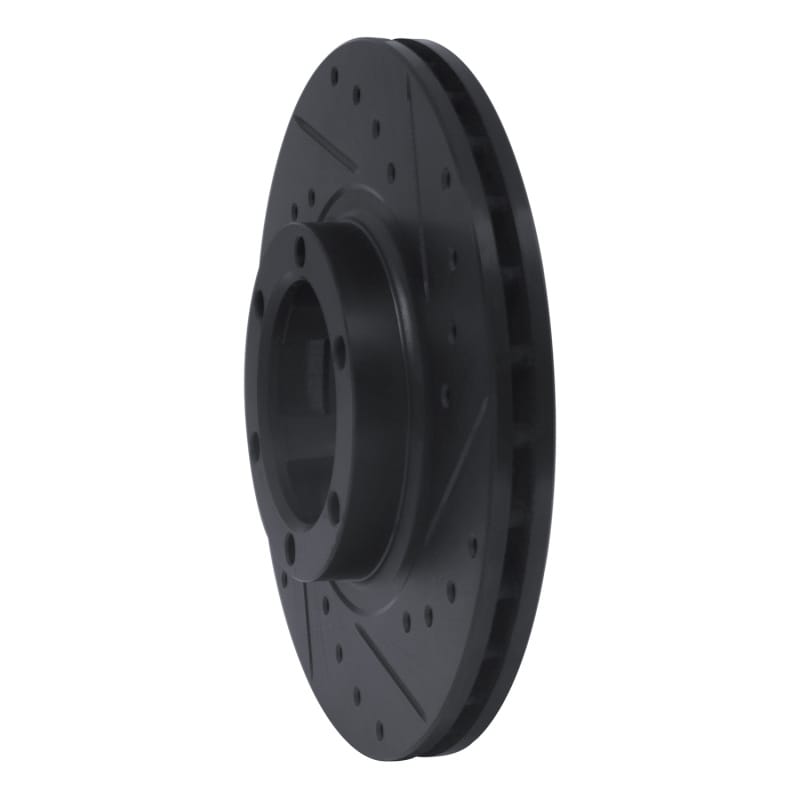 R1 87-89 Dodge Raider Front Right Drilled & Slotted Black Brake Rotor thumbnail 2