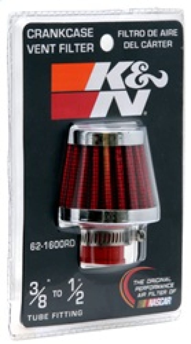 K&N 2in Base OD x .375in Flange ID x 1.75in H Rubber Base Crankcase Vent Filter thumbnail 3
