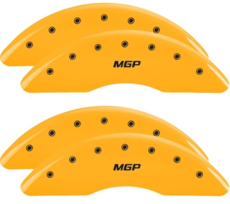 MGP 4 Caliper Covers Engraved Front & Rear 2019+ Ram 2500/3500 Yellow Finish Black MGP Logo thumbnail 2