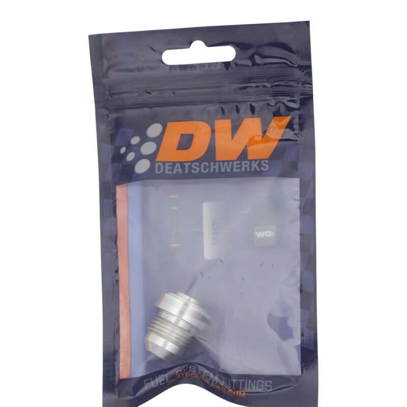 DeatschWerks 8AN Male Flare with Aluminum Weld On Fitting - Anodized Raw Aluminum thumbnail 2