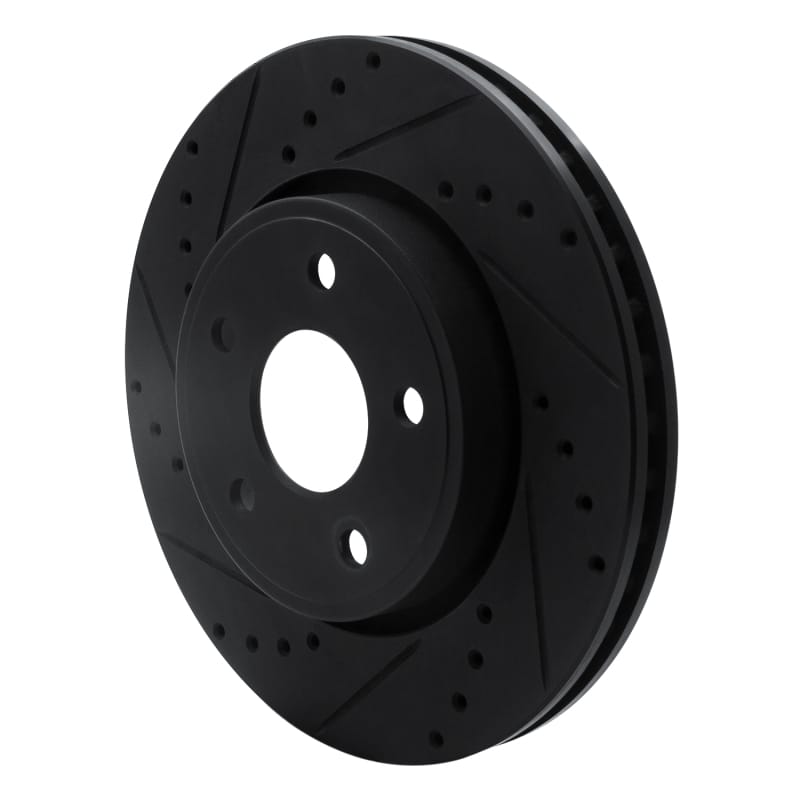 R1 05-10 Jeep Commander Front Left Drilled & Slotted Black Brake Rotor thumbnail 2