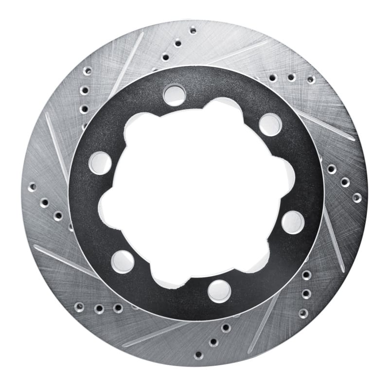 R1 06-25 American Coach Patriot Rear Left Drilled & Slotted Silver Brake Rotor