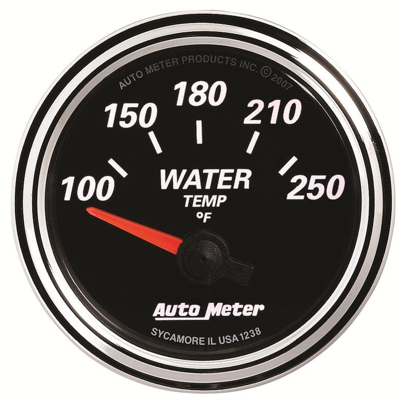 Autometer Designer Black II 52mm 250 Deg F Water Temp Gauge