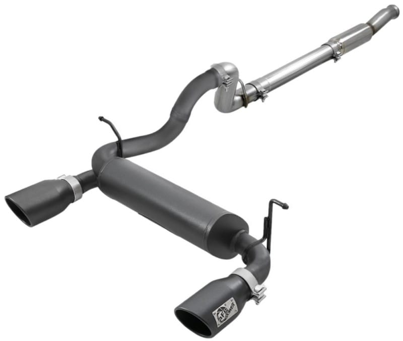 aFe Rebel Series 409 Stainless Steel Cat-Back Exhaust 18-21 Jeep Wrangler JL 2.0L (t) - Black Tip thumbnail 2