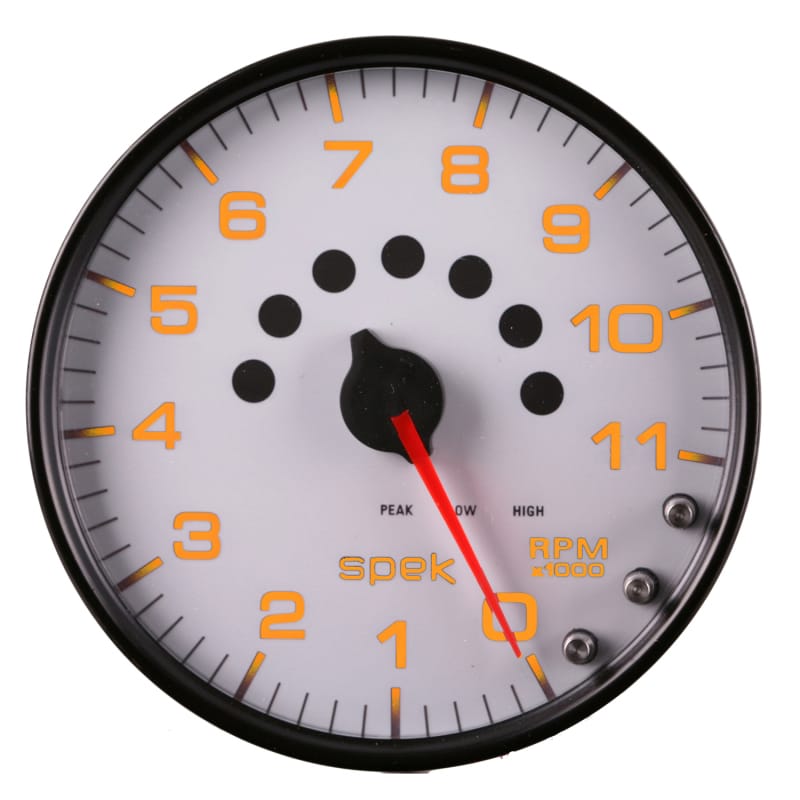 Autometer Spek-Pro Gauge Tachometer 5in 11K Rpm W/Shift Light & Peak Mem White/Black - P23912 thumbnail 9