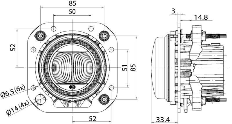 Hella 90mm L4060 LED High Beam / Driving Lamp Module thumbnail 2