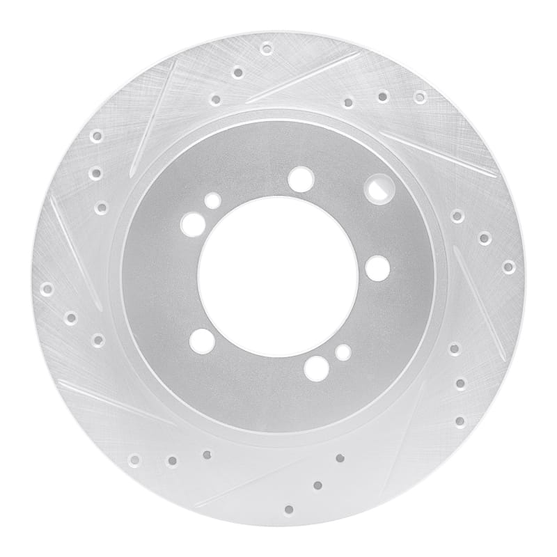 R1 93-99 Dodge STEALTH Rear Left Drilled & Slotted Silver Brake Rotor