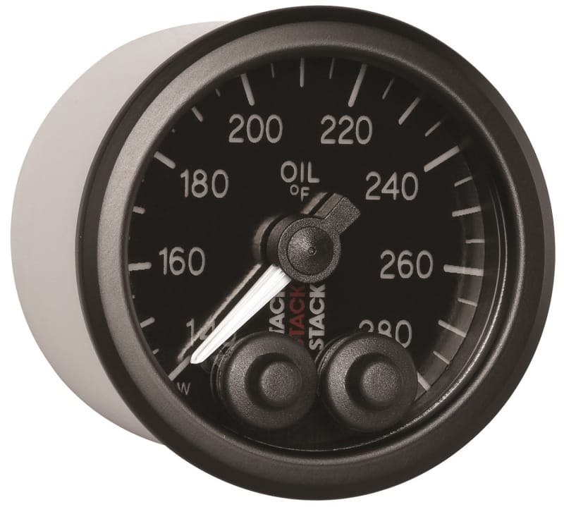 Autometer Stack Instruments 52mm 140-280 Deg F 1/8in NPTF Male Pro Control Oil Temp Gauge - Black thumbnail 7