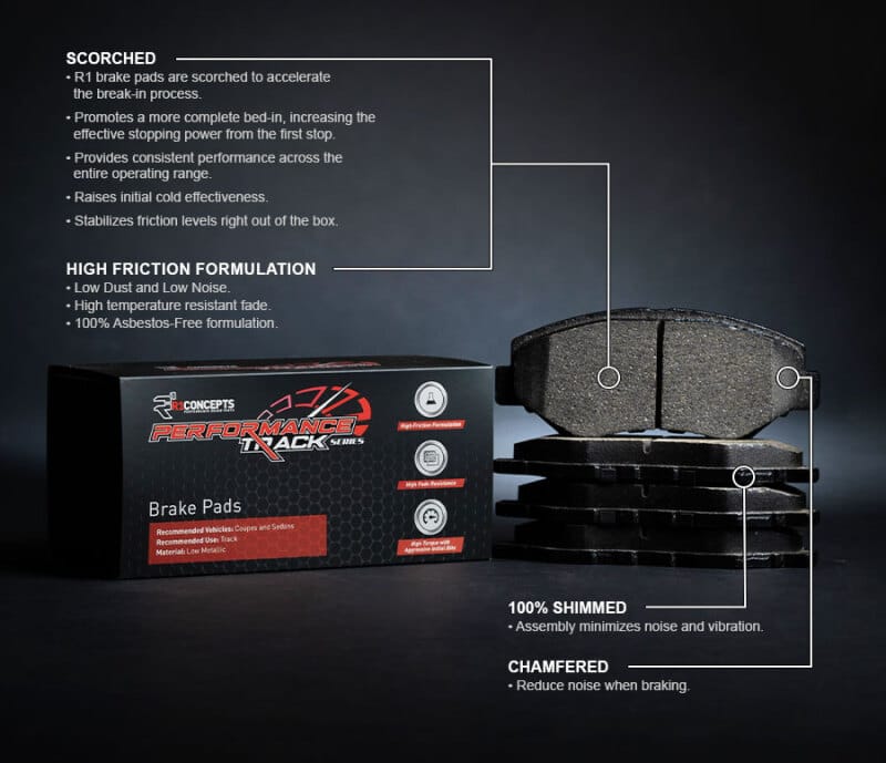 R1 94-12 Mitsubishi Eclipse Rear Track/Street Brake Pads thumbnail 2