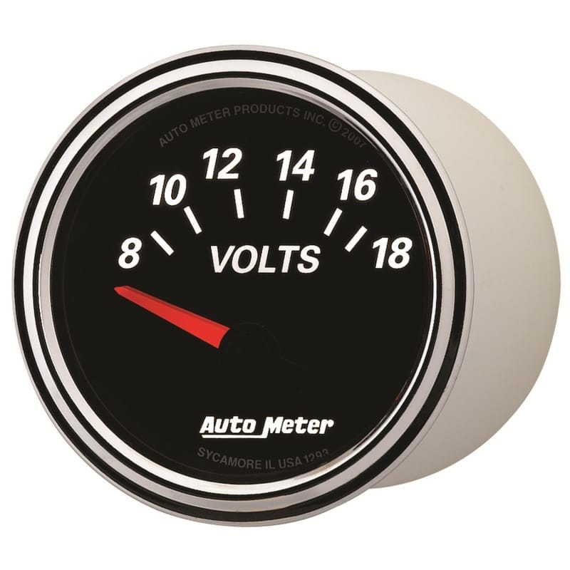 Autometer Designer Black II 52mm 18V Voltmeter Gauge thumbnail 2