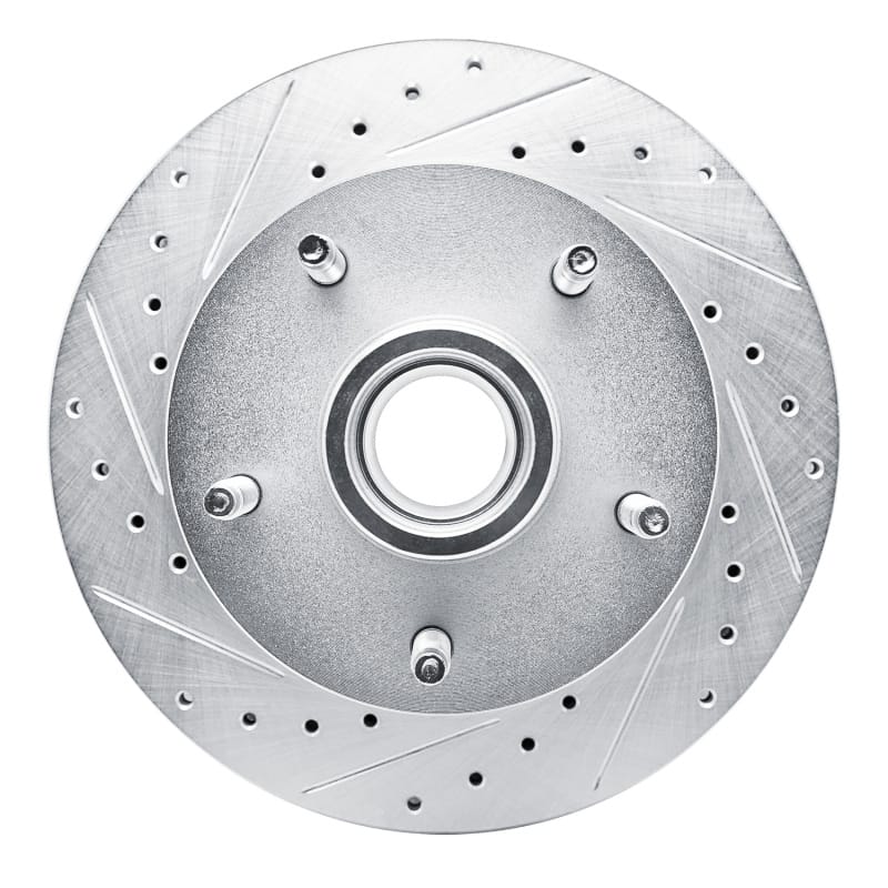 R1 94-99 Dodge Ram 1500 Pickup Front Left Drilled & Slotted Silver Brake Rotor - 631-40076L