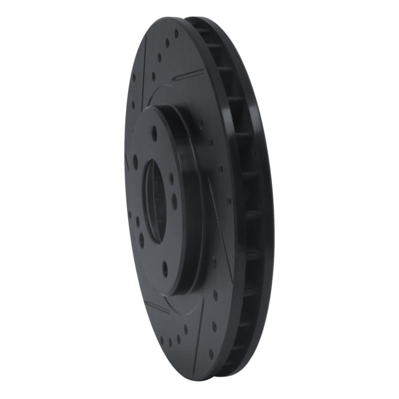 R1 91-93 Dodge STEALTH Front Left Drilled & Slotted Black Brake Rotor thumbnail 2