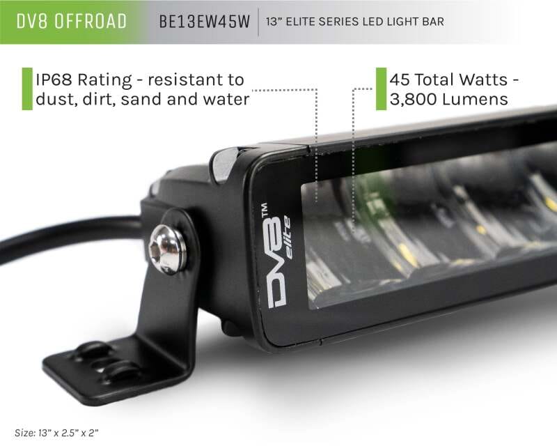 DV8 Offroad Elite Series 13in Light Bar 45W Flood/Spot LED thumbnail 12