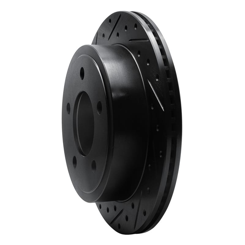 R1 03-03 Dodge Ram 1500 Van Rear Left Drilled & Slotted Black Brake Rotor thumbnail 2