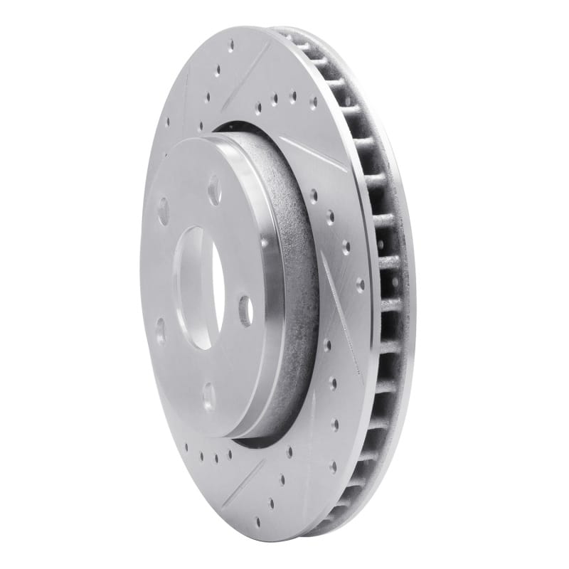 R1 07-18 Jeep Wrangler Front Left Drilled & Slotted Silver Brake Rotor thumbnail 2