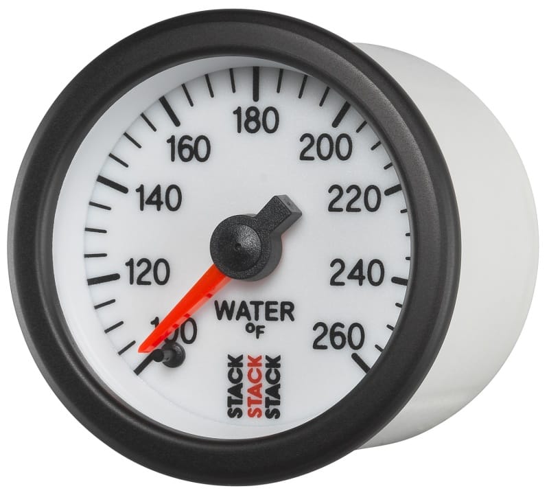 Autometer Stack 52mm 100-260 Deg F 1/8in NPTF Male Pro Stepper Motor Water Temp Gauge - White thumbnail 2