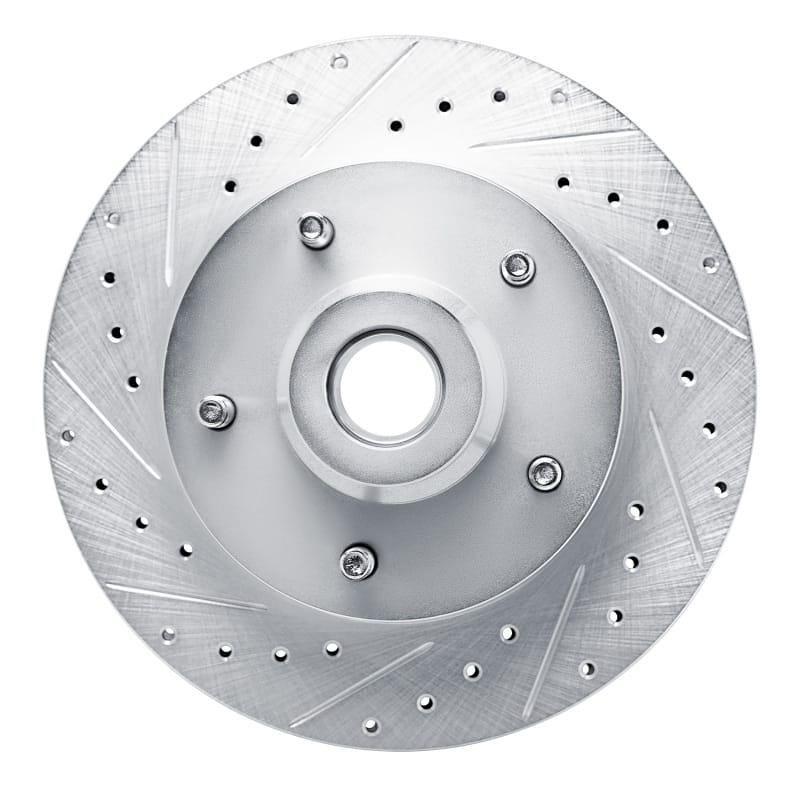 R1 94-02 Dodge Ram 1500 Van Front Left Drilled & Slotted Silver Brake Rotor