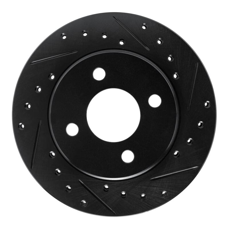 R1 81-87 Chrysler Town & Country Front Right Drilled & Slotted Black Brake Rotor