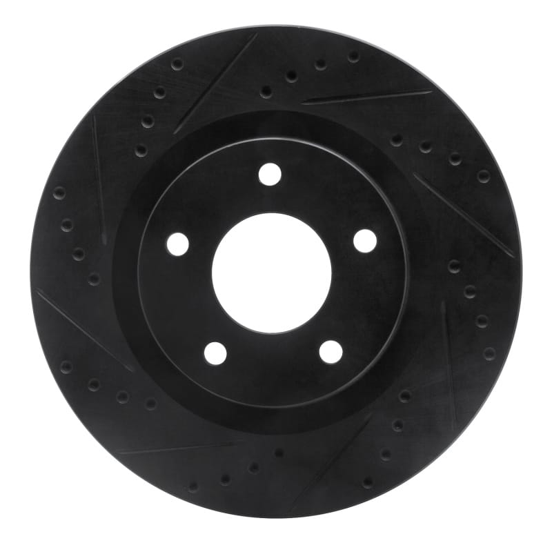 R1 07-25 Chrysler 200 Front Left Drilled & Slotted Black Brake Rotor